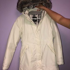 Women’s North Face White Long Jacket